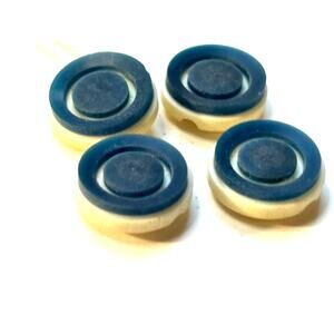Vntg Early Plastic Blue Set of 4 Buttons Small Retro Vintage Sewing Supplies
